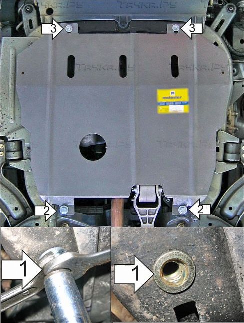 Защита Мотодор для картера, КПП Opel Meriva A хэтчбек, вэн, фургон/универсал 2003-2010. Артикул 71502