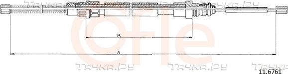 Трос ручника (тросик ручного тормоза) Cofle. Артикул 11.6761