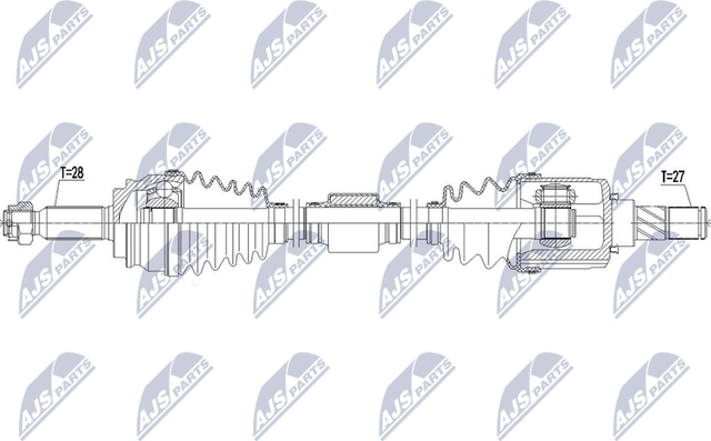 Полуось (привод в сборе, приводной вал) NTY передняя правая для Mitsubishi Outlander XL 2006-2012. Артикул NPW-MS-061