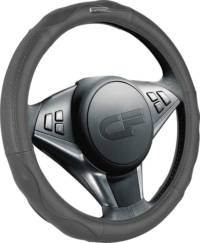 Оплётка на руль CarFashion Storm (размер M, натуральная кожа, цвет ЧЕРНЫЙ/ЧЕРНЫЙ/ЧЕРНЫЙ). Артикул 31351