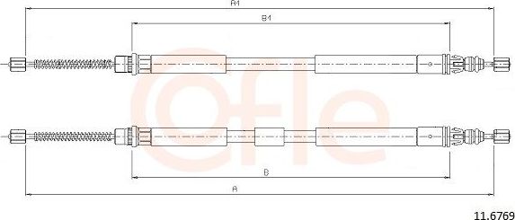 Трос ручника (тросик ручного тормоза) Cofle задний правый/левый для Renault Espace III 1996-2002. Артикул 11.6769