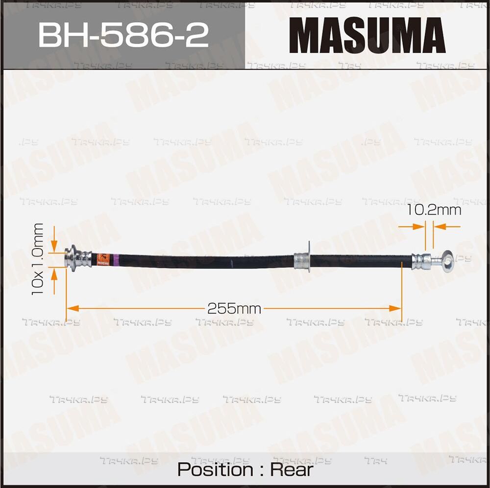 Тормозной шланг Masuma задний левый для Nissan Teana J31 2003-2008. Артикул BH-586-2