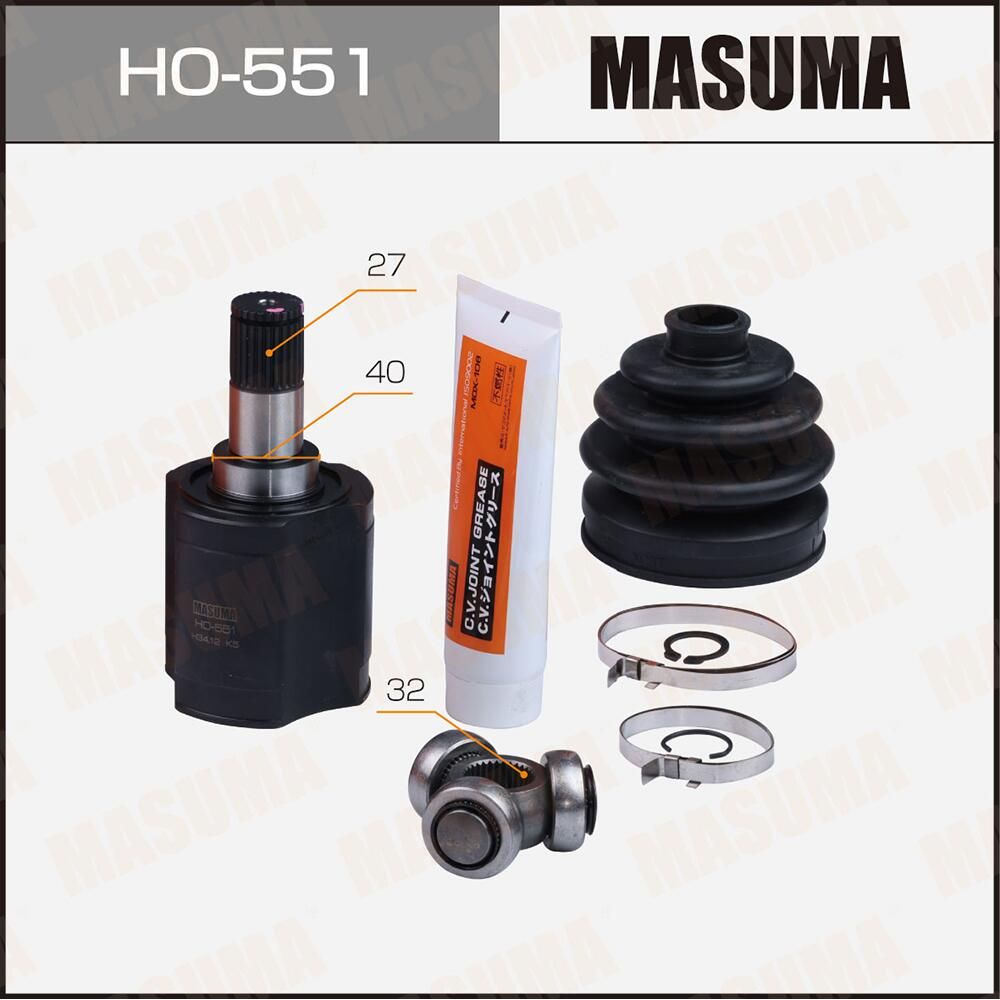 Шрус внутренний (граната) Masuma передний правый для Honda Stream I 2001-2006. Артикул HO-551