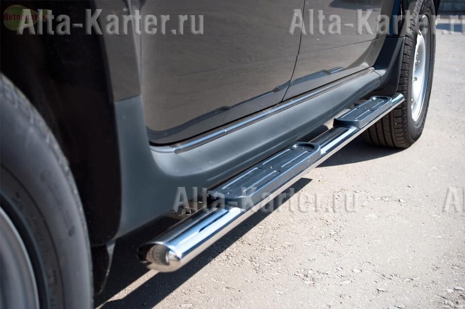 Защита порогов RusStal труба d75х42 овал с накладками для Honda CR-V III 2006-2009. Артикул HCO-000197