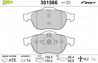 К-т дисков. тормоз. колодок (Valeo). Артикул 301566