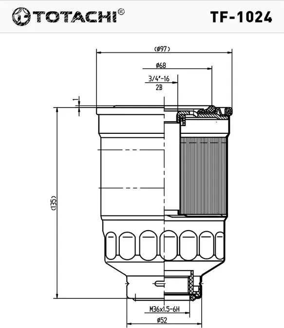 TOTACHI TF-1024 FC-226 16405-05E01 MANN WK 940/6 Totachi. Артикул TF1024
