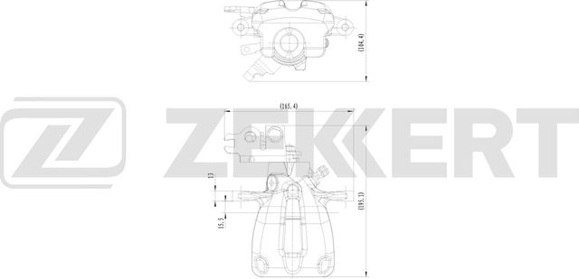 Тормозной суппорт Zekkert (алюминий) задний левый для Volkswagen Caddy III 2004-2015. Артикул BS-8330