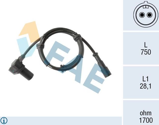 Датчик ABS FAE задний правый для Volkswagen Transporter T4 1990-2003. Артикул 78584