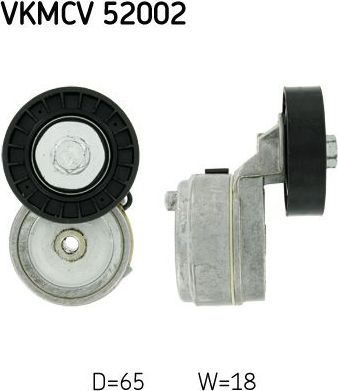 Натяжной ролик (натяжитель) приводного клинового зубчатого ремня SKF. Артикул VKMCV 52002