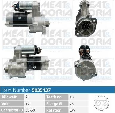 Стартер Meat & Doria для Kia Sorento I 2002-2011. Артикул 5035137