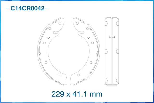 Колодки тормозные задние барабанные (Cworks). Артикул C14CR0042