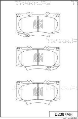 Тормозные колодки MK Kashiyama передние для Lexus LX 570 2007-2021. Артикул D2387MH