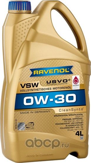 Моторное масло VSW 0W-30 4л (Ravenol). Артикул 1111106004