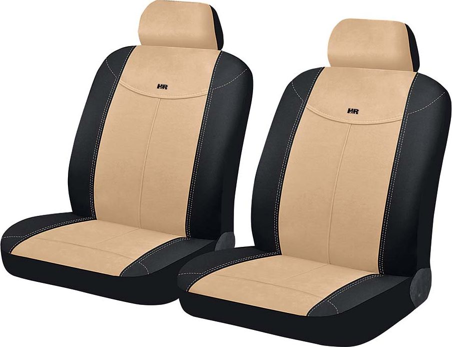 Чехлы универсальные Hadar Rosen Alcantara облегченные на передние сидения авто, цвет Бежевый/Черный/Бежевый. Артикул 10550