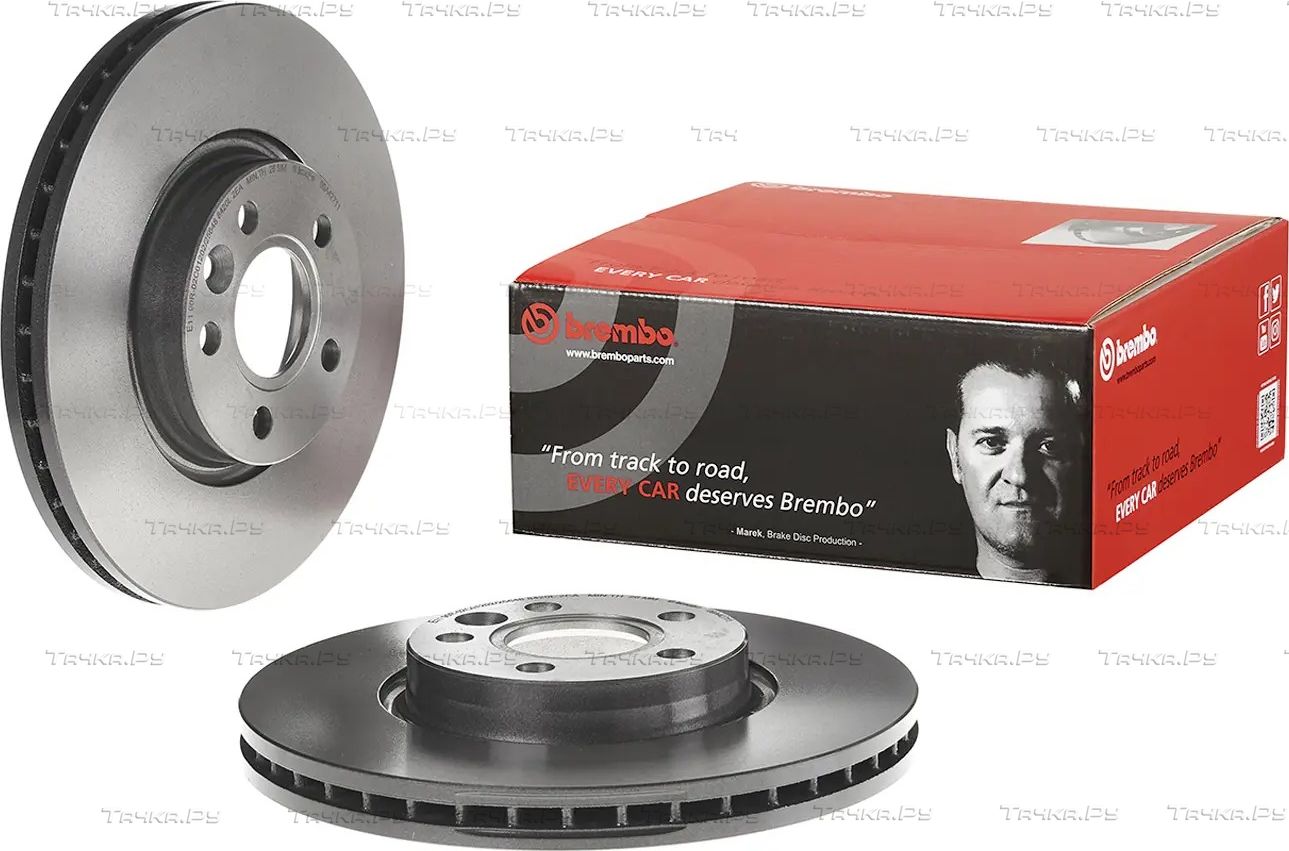 Тормозной диск Brembo PRIME LINE - UV Coated передний для Volvo XC70 II 2007-2016. Артикул 09.A427.11