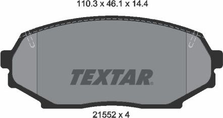 Тормозные колодки Textar передние для Isuzu Impulse II 1990-1993. Артикул 2155202