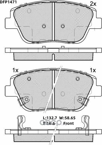 Колодки тормозные дисковые Double Force Double Force. Артикул DFP1471