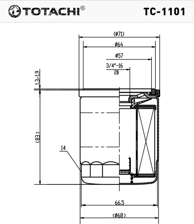 TOTACHI TC-1101 C-933 1A50-23-802 Totachi. Артикул TC1101