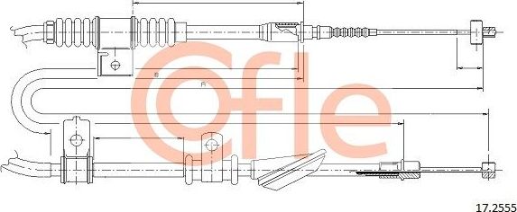 Трос ручника (тросик ручного тормоза) Cofle. Артикул 92.17.2555