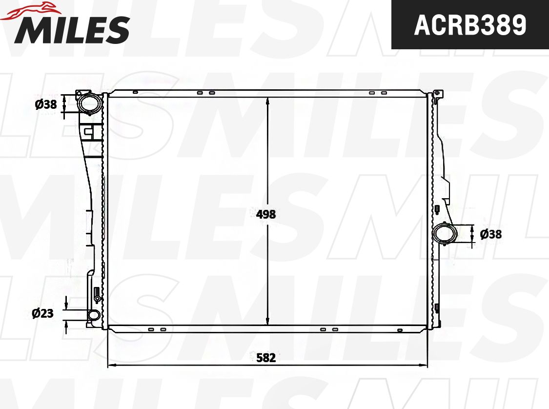 Радиатор охлаждения двигателя Miles для BMW X3 I (E83) 2003-2011. Артикул ACRB389