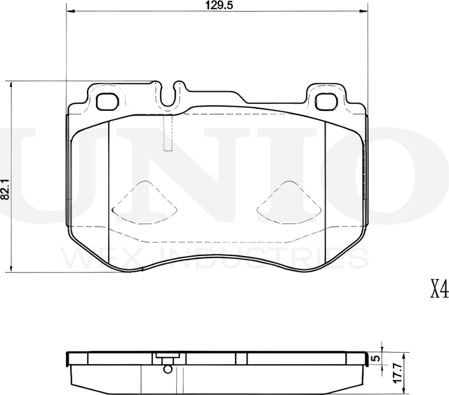 Колодки тормозные дисковые, комплект (Unio). Артикул BRP-20176