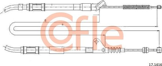 Трос ручника (тросик ручного тормоза) Cofle. Артикул 92.17.1416