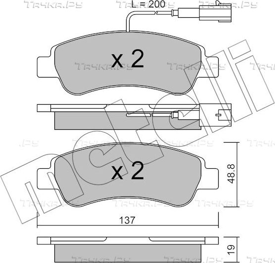 Тормозные колодки Metelli задние для Fiat Ducato III 2015-2026. Артикул 22-0710-1