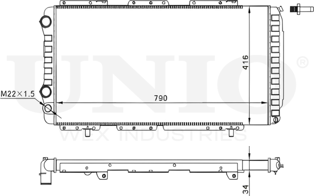 Радиатор двигателя (Unio). Артикул RAD-10074
