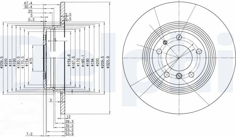 Тормозной диск Delphi. Артикул BG2671