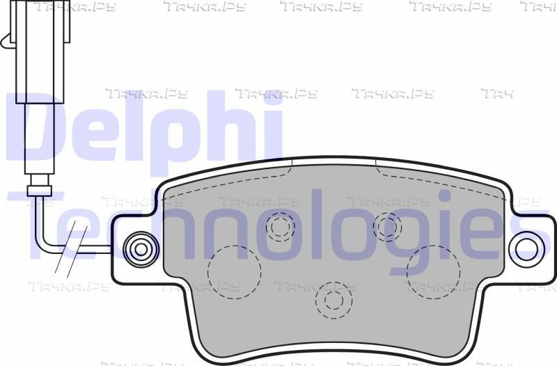 Тормозные колодки Delphi (Low-Metallic) задние для Fiat Punto III Punto Evo 2009-2012. Артикул LP2231