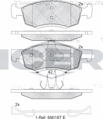 Тормозные колодки Icer передние для Lada Largus I 2012-2026. Артикул 181924