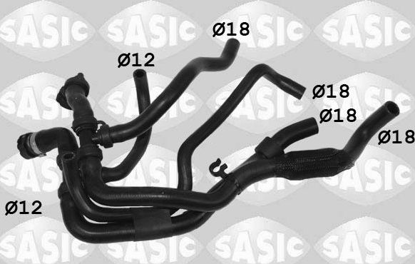 Патрубок радиатора (системы охлаждения) Sasic. Артикул 3404200