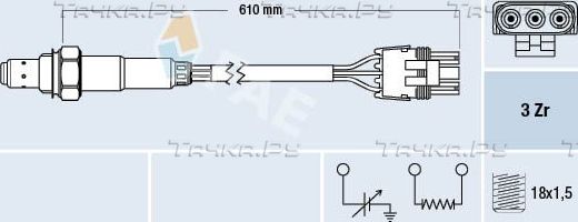 Лямбда-зонд (кислородный датчик) FAE для Opel Vectra B 1995-2000. Артикул 77118
