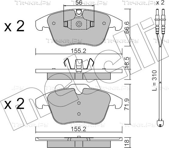 Тормозные колодки Metelli передние для Citroen C5 II 2008-2017. Артикул 22-0675-5K