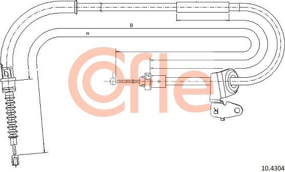 Трос ручника (тросик ручного тормоза) Cofle. Артикул 92.10.4304