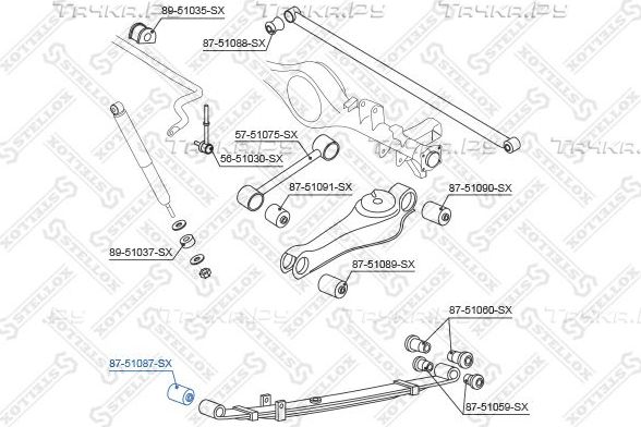 Втулка рессоры Stellox задняя передняя для Kia Bongo IV 2014-2026. Артикул 87-51087-SX