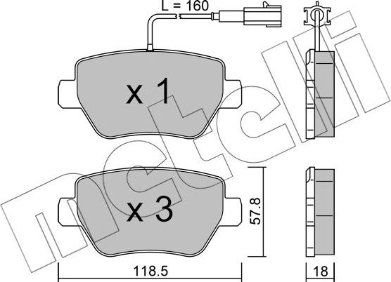 Тормозные колодки Metelli. Артикул 22-1204-0