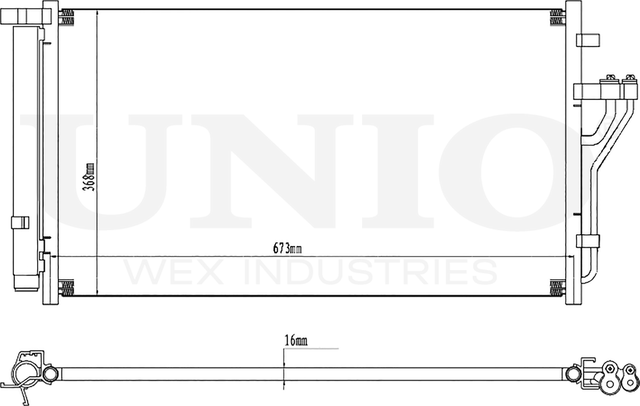 Радиатор кондиционера (Unio). Артикул RAD-30024