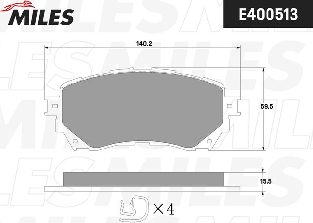 Тормозные колодки Miles передние для Mazda 6 III (GJ) 2012-2026. Артикул E400513