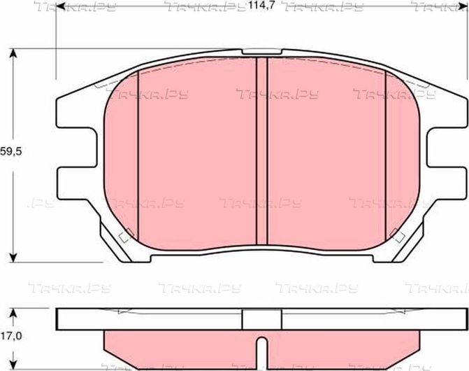 Тормозные колодки TRW передние для Toyota Harrier I (XU10) 2001-2003. Артикул GDB3379