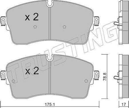 Тормозные колодки Trusting. Артикул 1250.0