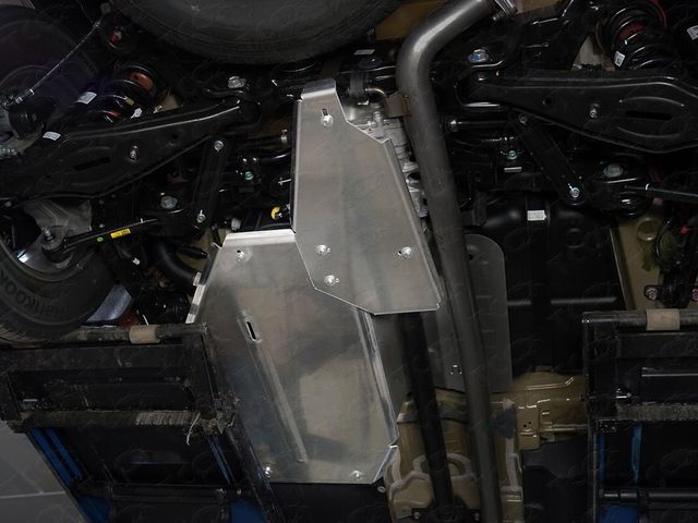 Защита алюминиевая ТСС (4 мм) для дифференциала Hyundai Santa Fe IV до рестайлинга (TM) 2018-2021. Артикул ZKTCC00375