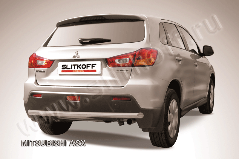 Защита Slitkoff заднего бампера d57 для Mitsubishi ASX 2010-2012. Артикул MAS013