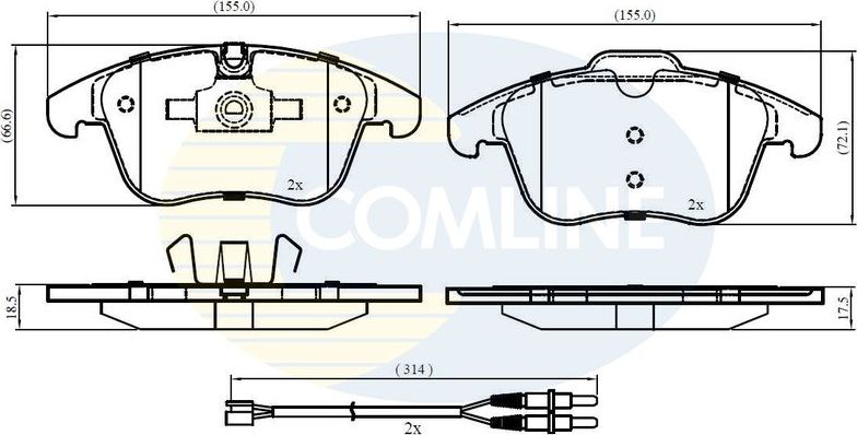 Тормозные колодки Comline Comline. Артикул CBP22002