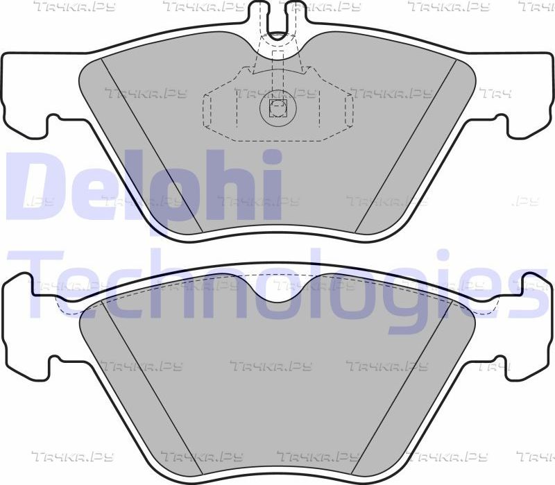 Тормозные колодки Delphi (Low-Metallic) передние для Mercedes-Benz E-Класс III (W211, S211) 2003-2009. Артикул LP1589