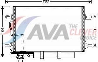 Радиатор кондиционера (конденсатор) AVA (алюминий). Артикул MSA5307D