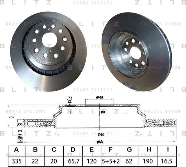 Диск тормозной (Blitz). Артикул BS0624