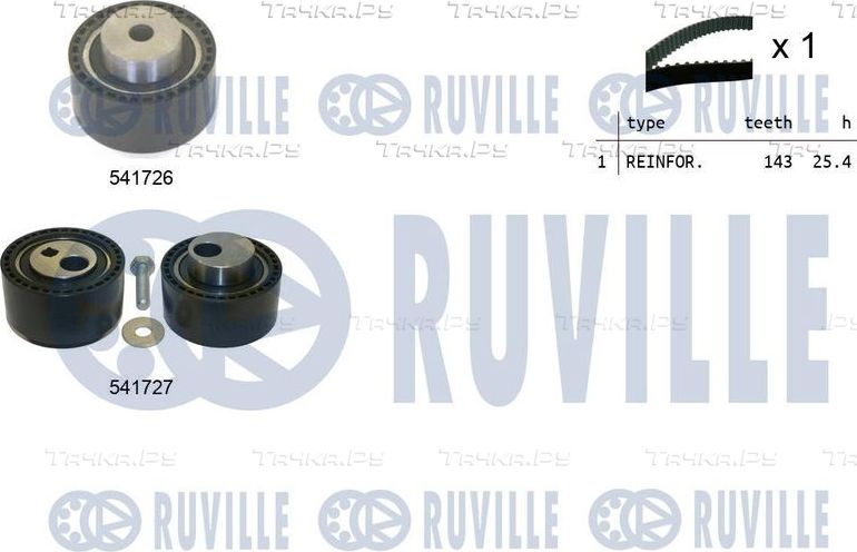 Ремень ГРМ с роликами (комплект) Ruville для Citroen Jumper I 2004-2006. Артикул 550295