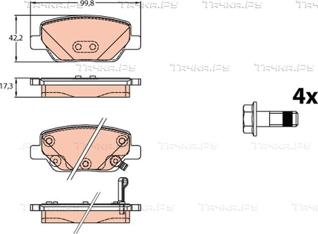 Тормозные колодки TRW. Артикул GDB2156