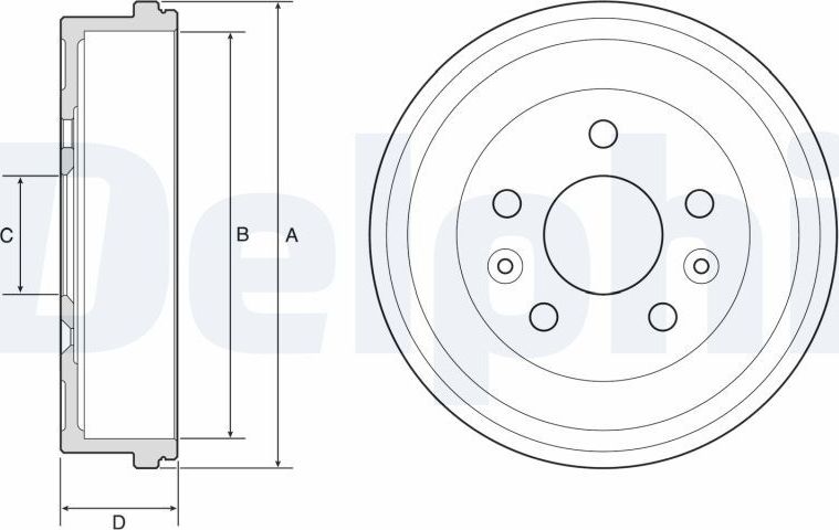 Тормозной барабан Delphi. Артикул BF597